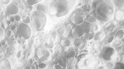Aufkleber - Soap Bubbles Foam Texture in Monochrome Closeup for Cleanliness and Natural Products Background