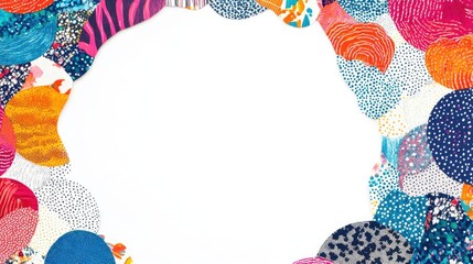 Fototapete - Colorful Circular Pattern Frame with Copy Space for Text or Images