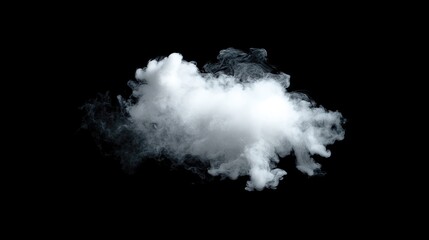 Poster - White smoke billowing gracefully on a deep black backdrop creating an atmospheric and dramatic visual effect for artistic compositions