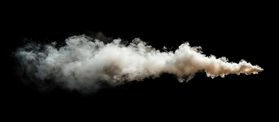 Aufkleber - Soft white smoke drifting gracefully against a deep black background, ideal for photo manipulation, brochure cover design, with ample space for text.