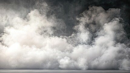 Poster - White smoke billowing in the air creating an abstract texture against a dark background for artistic and design purposes