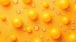 © MetaPixel - Bright Yellow Balloons Arranged on a Vivid Orange Background with Water Droplets in a Flat Lay Composition