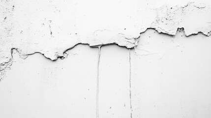 Aufkleber - textured white wall with water droplets cascading down from chipped surface, creating a minimalist a