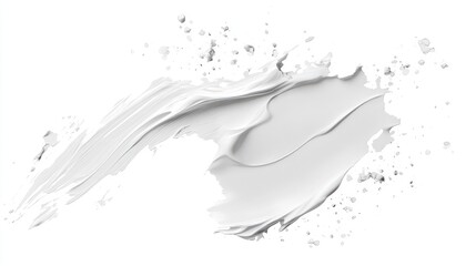 Aufkleber - Abstract White Watercolor Brush Stroke on Clean White Background Capturing Subtle Textures and Fluid Movement for Artistic Design and Background Use