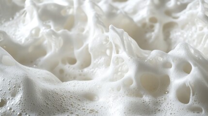 Aufkleber - Close Up of White Water Foam and Bubbles Against a Soft Beige Background in a Natural Aquatic Setting Capturing Fluid Dynamics and Texture