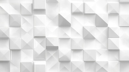 Aufkleber - Modern Elegant White Geometric Background Featuring Shiny Crystal Marble Textures with Three-Dimensional Tiles in Soft Light