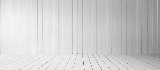 Aufkleber - Bright White Wooden Plank Wall with Minimalist Design and Expansive Empty Space for Text and Creative Displays in a Clean Ambiance