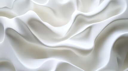 Sticker - Elegant White Wavy Fabric Texture with Soft Curves and Organic Shape in Minimalist Aesthetic for Contemporary Art Background Design