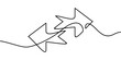 © Akhmad - continuous line drawing of left and right arrow symbol. abstract line art illustration