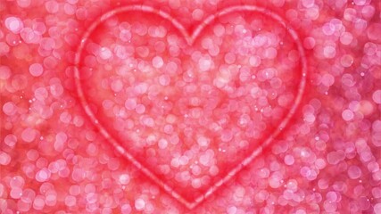 Leinwandbilder - Vivid red pink heart pattern zoom in  4k Animated footage with Holiday theme.  Mothers day, Valentine day