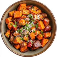 Wall Mural -  dish of roasted sweet potatoes sprinkled