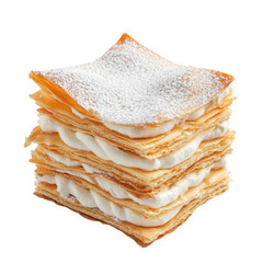 Wall Mural - a delicious stack of layered pastry. known for its flaky texture and creamy filling. dusted with powdered sugar this dessert is often enjoyed as a sweet treat or during special occasions. highlighting