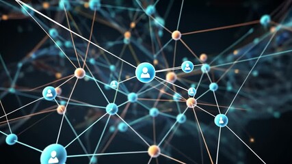 Global network connection, digital nodes, communication, data flow, background abstract, business tech