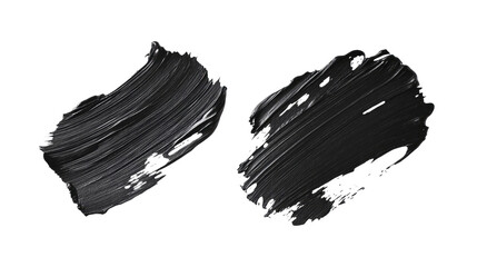 Poster - Black Paint Brushstrokes on Transparent Background Generative AI
