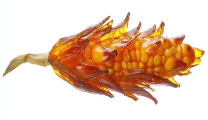 Poster - Amber corn cob detailed sculpture.
