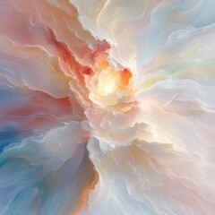 Poster - Ethereal swirl of colorful abstraction digital art artistic dreamlike background soft textures vibrant palettes