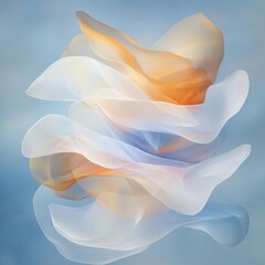 Poster - Surreal artistic dreamlike abstraction ethereal layers and textures mystical background soft blue tones