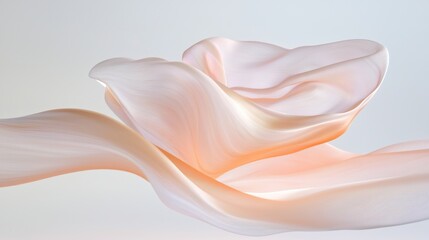 Poster - Elegant dreamlike abstraction of textured flower petals soft pastel colors digital art serene environment artistic perspective