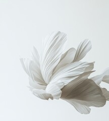 Aufkleber - Abstract white pleated paper flower.