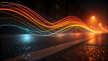 Aufkleber - A colorful, wavy line that appears to be a rainbow