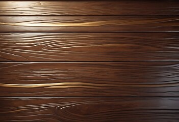 Aufkleber - Dark Brown Wooden Planks with Gold Accents
