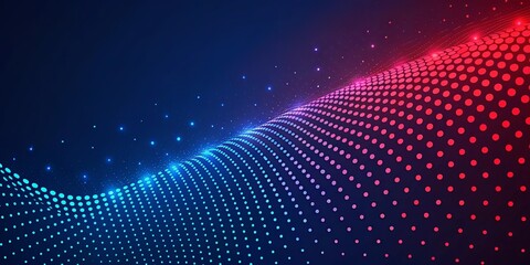 Poster - A colorful wave with red, blue and green dots