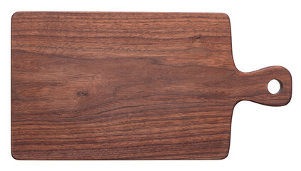 Wall Mural - wooden cutting board. chopping board isolated on white. handmade black walnut chopping board, walnut