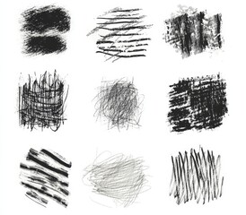 Poster - Nine abstract grunge texture swatches.