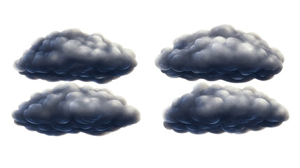 Poster - Dark Cloud Collection on Transparent Background Generative AI