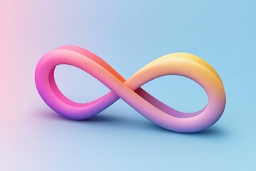 Canvas Print - A pastel colored infinity symbol on a blue background