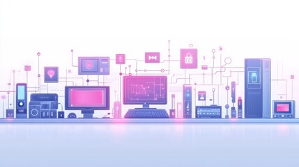 Poster - Network of interconnected devices and computers.