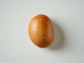 Poster - Single ripe orange speckled plum on white.