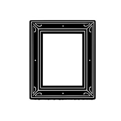 Poster - Ornate Picture Frame: An elegant black picture frame with intricate detailing, perfect for showcasing cherished memories or artwork.  The design is classic and versatile.