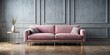 © Wanlop - Minimalist Living Room: Pink Sofa Against Grey Wall