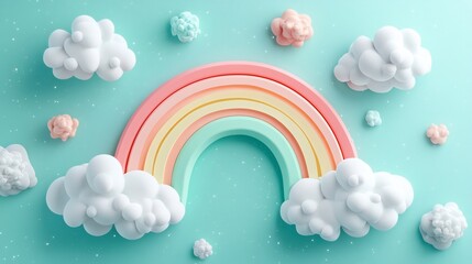 Pastel Rainbow Dreamy Scene Soft Light. AI Generated