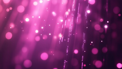 Poster - Abstract pink bokeh background with glowing particles and light streaks.