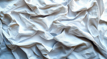 Wall Mural - Abstract White Fabric Texture: Elegant Drapery and Soft Waves, Minimalist Background