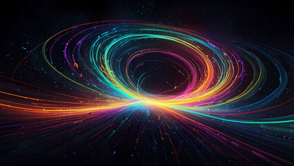 Wall Mural - Neon Light Swirl: Abstract Vortex Illustration