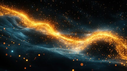 Wall Mural - Glowing energy stream in dark space.