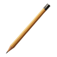 Poster - Wooden pencil in 3D clay style, with a smooth surface, simple details, and natural wood-like colors. Isolated on white, away from edges.