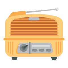 Wall Mural - Yellow retro radio