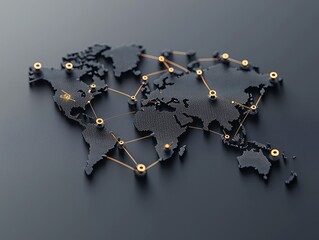Poster - information sharing in global networks, dynamic connection lines, world map overlays, data visualiza