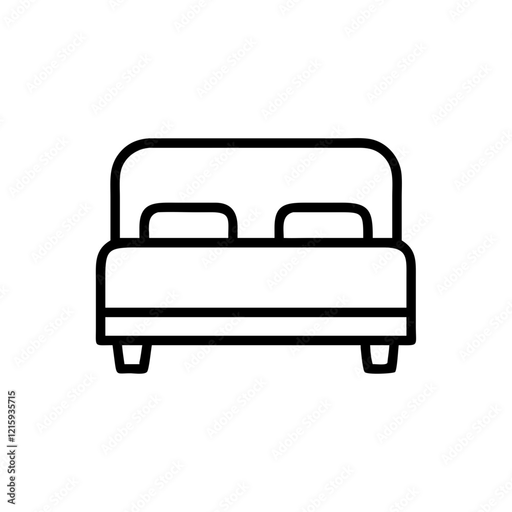 double bed icon design