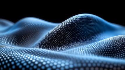 Abstract Blue Textured Wavy Surface Design