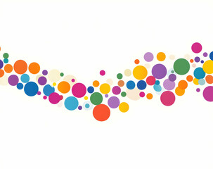 Poster - A vector illustration with a rainbow-colored background featuring large dots arranged 