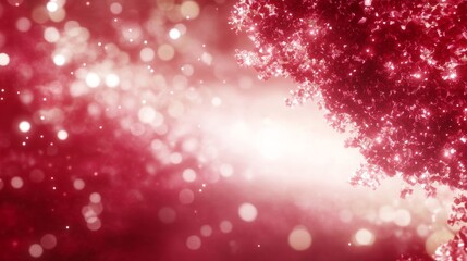Poster - Sparkling Pink Floral Background with Glowing Lights