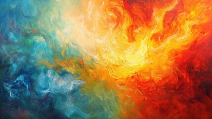 Poster - Dynamic abstract art explosion gallery digital painting vivid colors close-up creative expression