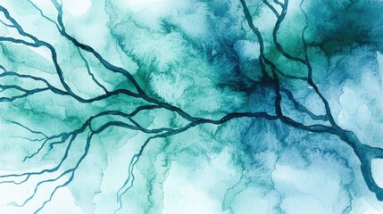 Poster - Flowing abstract watercolor art artistic space digital artwork contemporary style aesthetic perspective nature inspired