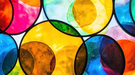 Poster - Vibrant abstract stained glass artwork creative studio digital art colorful environment close-up view artistic expression