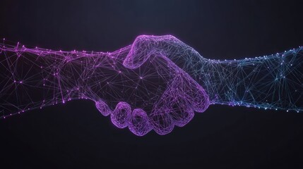 Poster - Digital Handshake: A Symbol of Collaboration and Technological Synergy in the Modern Era